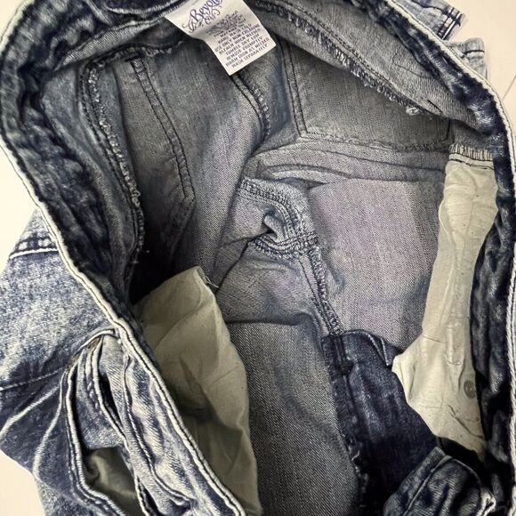 REVOLT Acid Wash Jeans Distressed Ripped Blue Stretch Denim - Picture 9 of 10